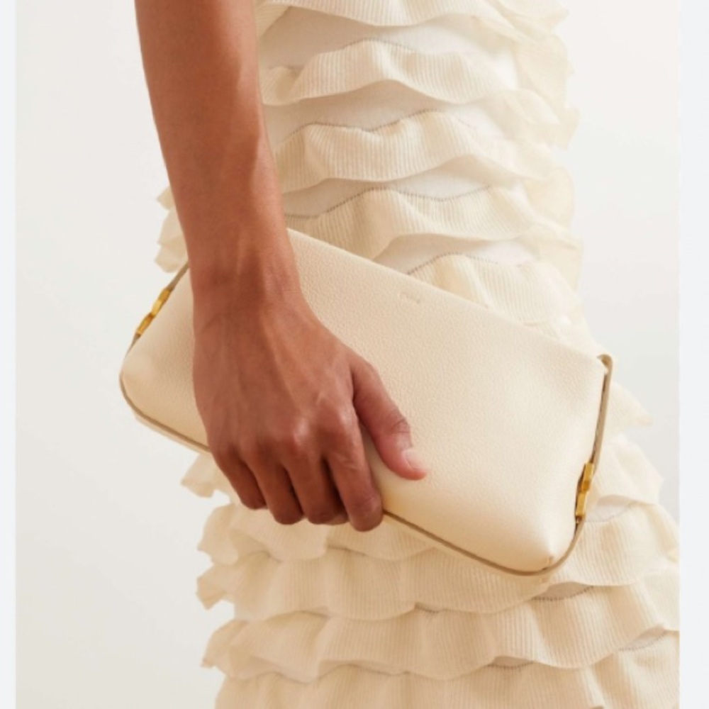 Chloe Chic 
Marcie Textured Leather Ivory Mist Clutch Bag